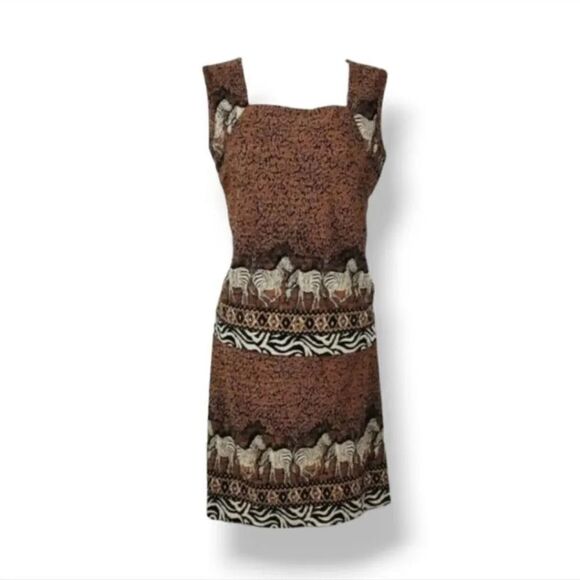 Vintage 80s 90s 2 PC Skirt Set Matching Animal Print Tank Top & Skirt Size Small - Picture 2 of 13